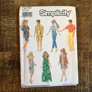 Simplicity Sewing Pattern 7270 11.5” Fashion Doll Casual Clothes Barbie UNCUT
